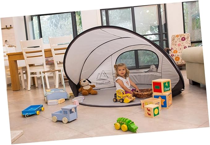 Portable Full Automatic Beach Tent Double Outdoor Shelter Fishing Canopy Compact Folding Design for Sun Protection Silver