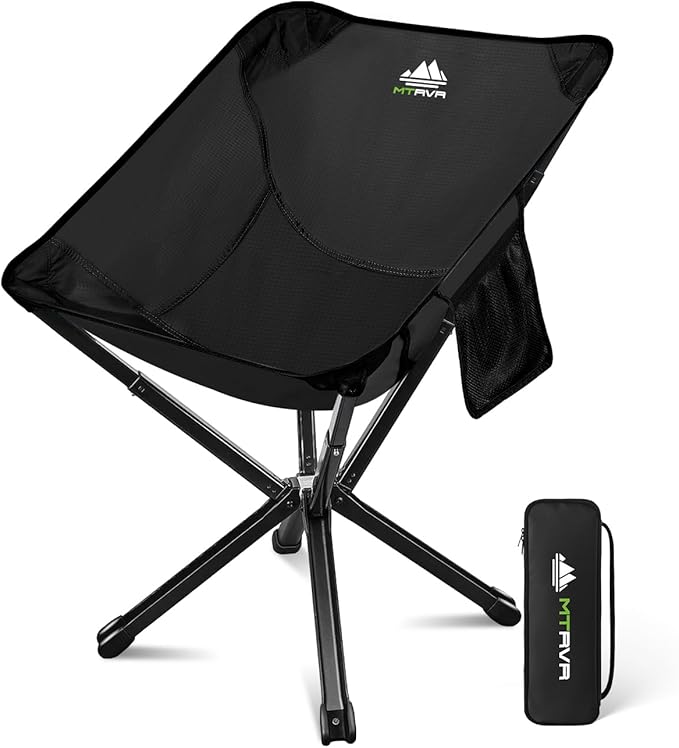 Lightweight Folding Camping Chair — Compact One-Piece Design Quick Setup Stable Aluminum Frame Portable Chair for Travel Hiking &amp Short Outdoor Breaks
