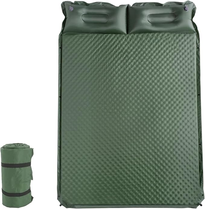 Sleeping Pad for Camping Air Mattress 2 Person Inflatable Mattress Suitable for Backpacking Hiking Tent Trap Traveling (Green)