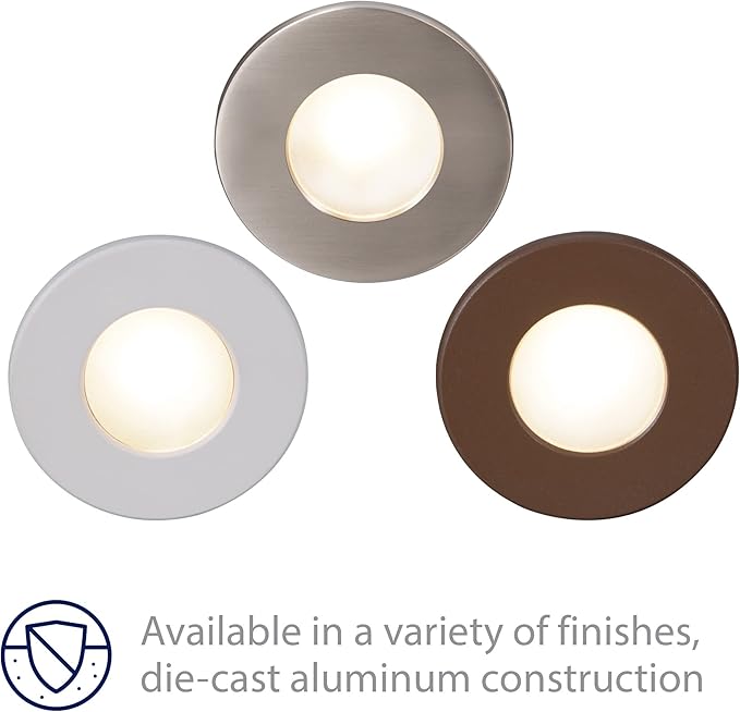 WAC Landscape Lighting LEDme 120V LED Full Round Indoor and Outdoor Step and Wall Light Red in White