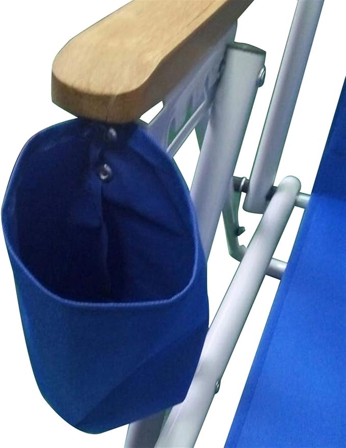 Portable High Strength Beach Chair with Adjustable Headrest Blue