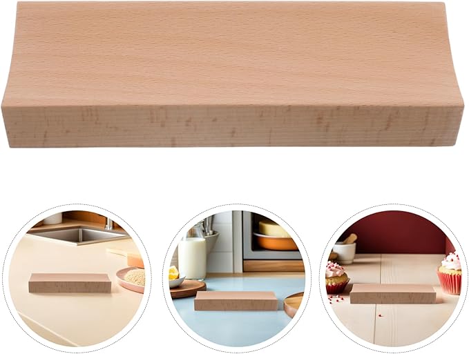 2PCS Rolling Pin Display Rack with Wooden Holder Roller Space Saving Counter Organizer for Home Baking Tool Storage Accessories - 185 * 60 * 30mm