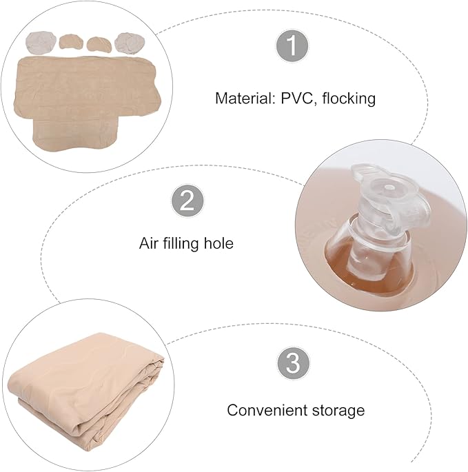 SUPVOX 1Set Inflatable Car Mattress Ergonomic Sleeping Pad for Rear Seat Comfort Freeze Material for Travel and Outdoor Activities Includes Neck Pillow