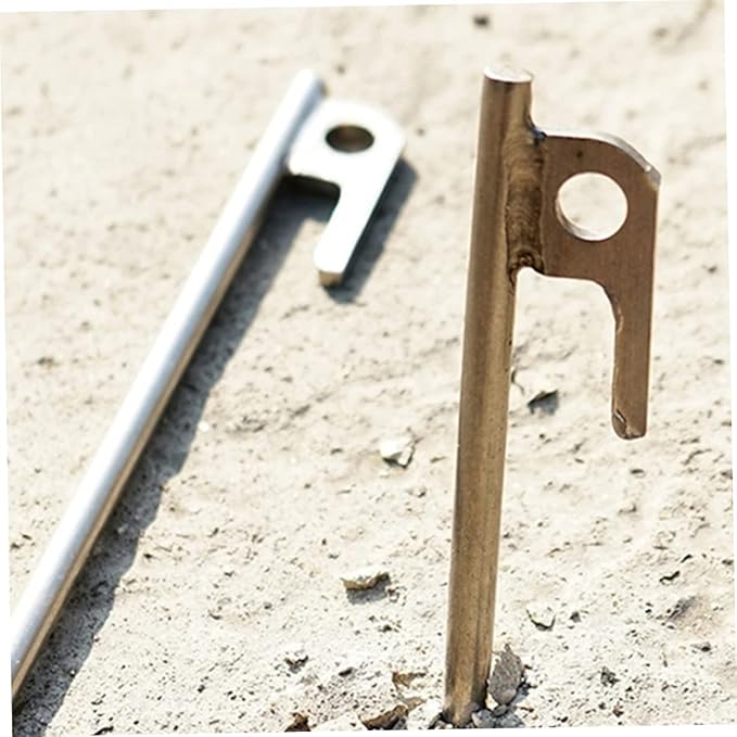 4Pcs Stainless Steel Tent Stakes Heavy Duty Camping Floor Pins for Outdoor Use Lightweight and Portable Design for Tents Awnings and Canopies