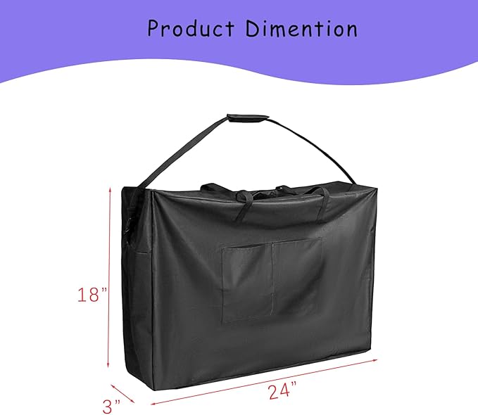 Portable Camping Table Storage Bag600D Folding Table Cover for GREGIN Grill Table with Mesh DesktopWaterproof Storage Tote Bag with Zipper Handle3 FT Black24 L×18 W×3 H