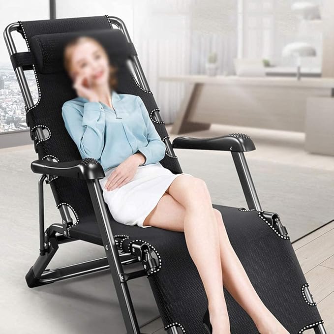 Lounge Outdoor Zero Gravity Reclining Chair Foldable Lounge Chair Waterproof Lightweight Portable Ideal for Patio Beach Camping Black (Grey)