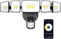 Onforu 5 Heads 120W 12000LM Smart LED Security Lights Motion Sensor Outdoor APP Control 340° Illumination WiFi Alexa Flood Light 2700K-6500K Exterior Motion Detector IP65 Wall Light for Yard Black