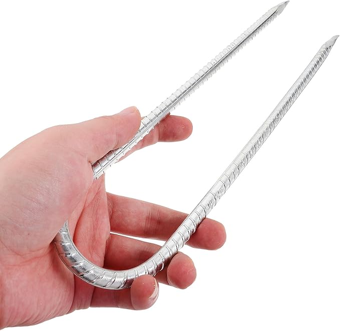 VICASKY 8pcs U-Shaped Galvanized Steel Landscape Stakes Yard Ground Anchors with Gaskets for Swing Sets Tent Accessories and Gardening Outdoor Use