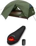 Bessport Mummy Sleeping Bag and Bessport Camping Tent for 3 Person Lightweight Backpacking Tent Waterproof Windproof Two Doors Easy Setup Double Layer Outdoor Tents for 3 to 4 Seasons Suitable for O