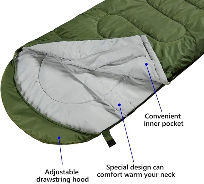 3-4 Season Sleeping Bag for Adults &amp Kids Lightweight Warm Cold Weather Camping Bag with Waterproof Compression Sack – Portable for Hiking Backpacking Traveling &amp Outdoor Adventures