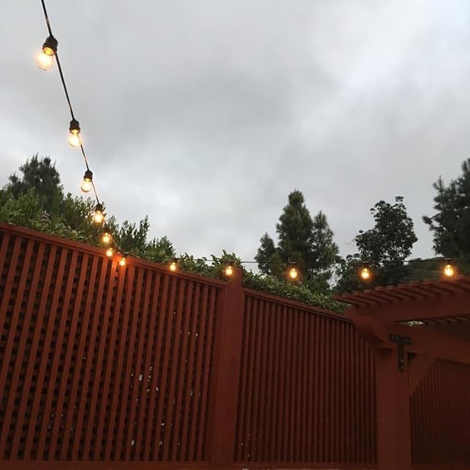 Novelty Lights 37.5 Feet Heavy Duty Light String with 25 in-Line E26 Sockets Black Wire PVC Commercial Grade Stringer 18 Spacing End-to-End Connectable No Bulbs
