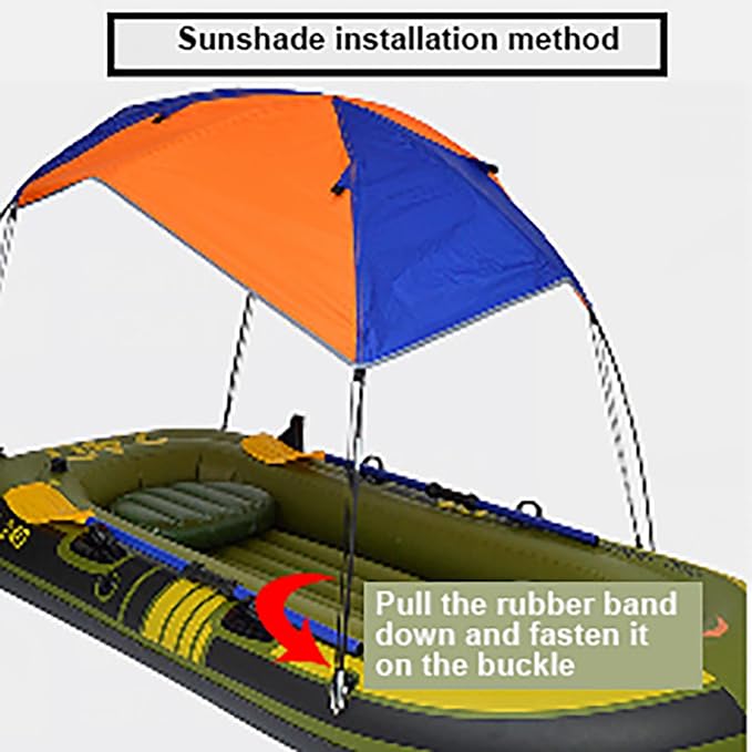 Qiilu Fishing Canopy 24 Persons Boat Sun Shelter Sailboat Awning Cover Fishing Canopy Tent Sun Shade Compatible with Water Boating Activity (4 Persons)