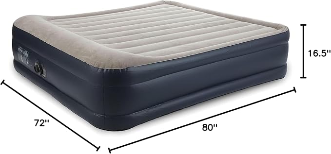 Intex 2 Pack Dura Beam Plus Deluxe Airbed Inflatable Blow Up Portable Air Mattress with Built-in Internal Air Pump King-Sized Bed