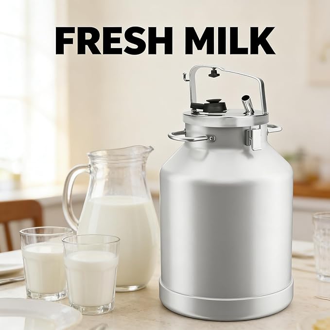 Stainless Steel Milk Bucket Pail Cover Lid with Gasket Plug Seat 8.07 Inch Durable Replacement - Non - Eco - Friendly Finish Easy to Use for Dairy and Home