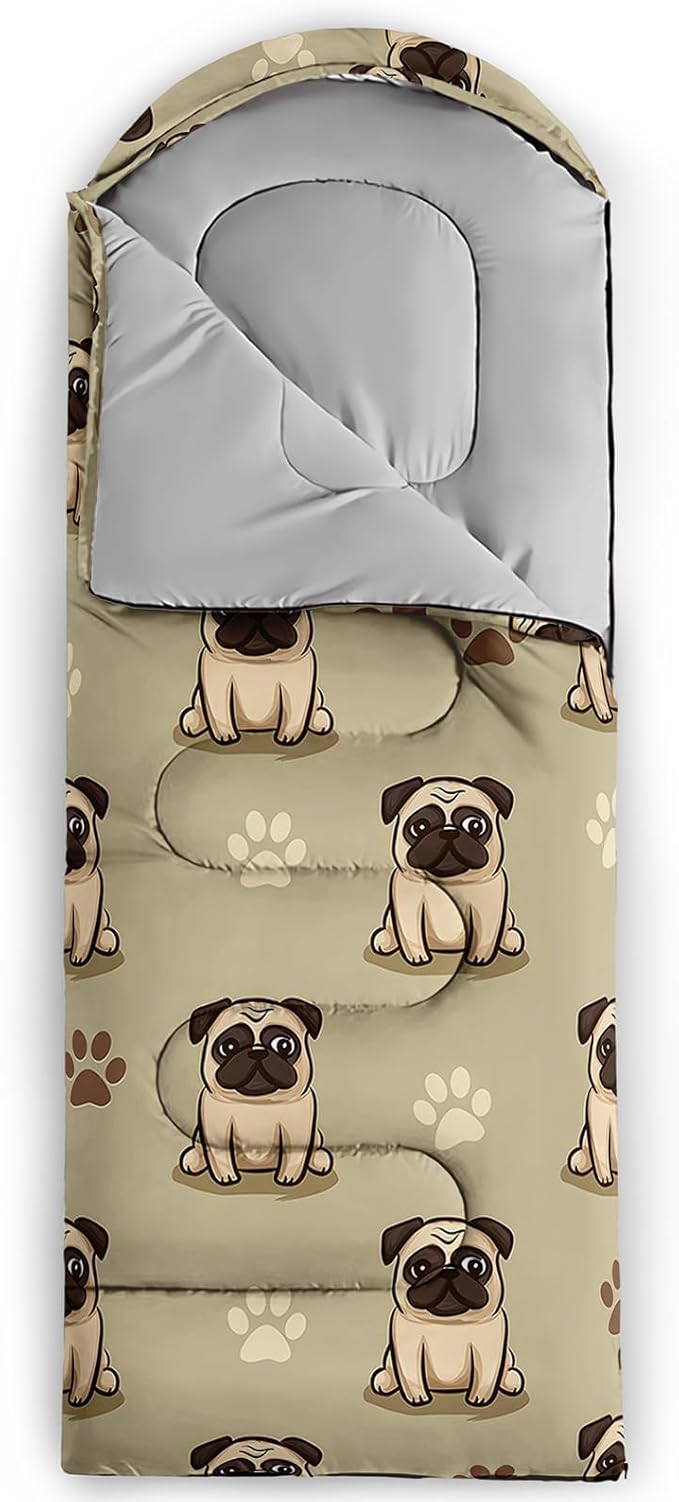AILONEN Cartoon Camping Sleeping Bag for Boys Girls AdultsLightweight &amp Waterproof3 Season Warm &amp Cold WeatherPortablePrinted Sleeping BagTravelingCampingHiking
