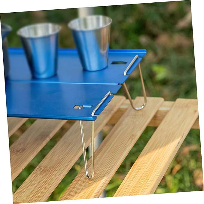 HANABASS Small Tea Table Easy to up Fold Down Portable Aluminum Folding Table for Outdoor Activities