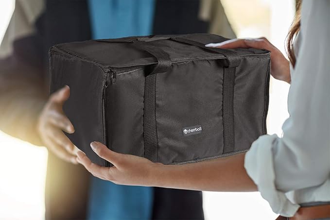 cherrboll Insulated Pizza Delivery Bag 20 by 20 by 14 -Inch Commercial Grade Food Delivery Bag Moisture Free