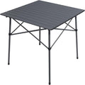 Portal Lightweight Aluminum Folding Square Table Roll Up Top 4 People Compact Table with Carry Bag for Camping Picnic Backyards BBQ Dark Gray