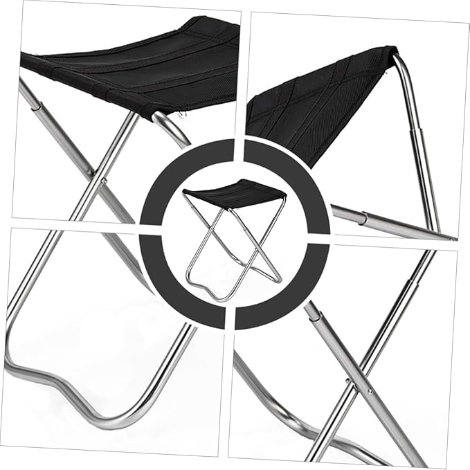 Alipis Folding Chair for Fishing Outdoor Camping Garden Beach Lightweight Aluminum Stool Portable