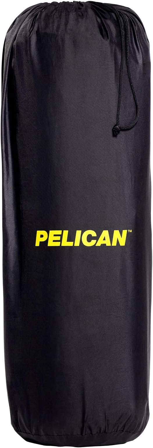 Pelican Self Inflating Sleeping Pad w/Pillow &amp Arm Rest Camping Gear - Waterproof Foldable Lightweight Air Mattress - Memory Foam Sleeping Mat for Hiking Backpacking - Travel Accessories - Black