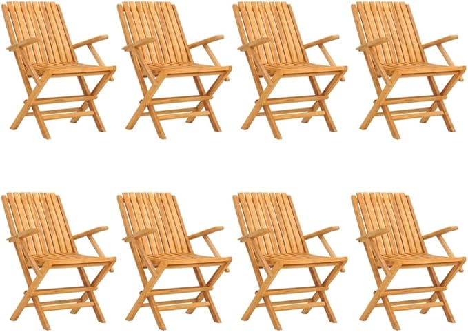 Kitchen Table Chairs Patio Chairs Chairs for Dining Table Dining chairsFolding Patio Chairs 8 pcs 24x26.4x35.4 Solid Wood TeakSuitable for Gardens courtyards