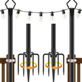 AILBTON 2 Pack 10Ft String Light PolesLight Poles for Outside String LightsOutdoor Light Poles with ForkMetal Pole Stand for PatioBackyardDeck