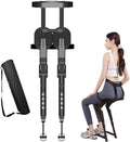 Wearable Chair Portable Folding Invisible Seat &amp Leg Brace - Outdoor Adjustable Exoskeleton Stool Bearing 150kg(Black)