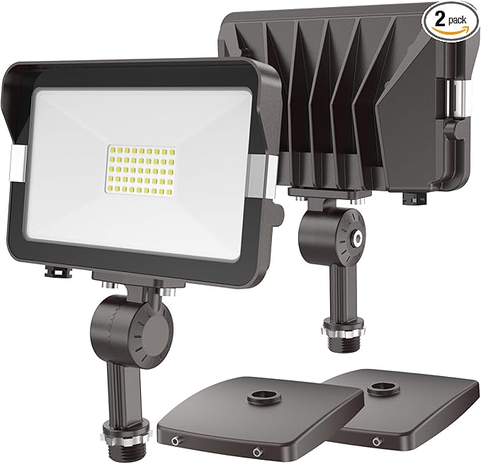 HYPERLITE 30W Flood Lights Outdoor 2 Pack LED Flood Light with Knuckle Mount Floodlight Wall Mount 5000K 3300Lm IP65 Waterproof LED Security Lights for Yard Garden Garage UL Listed