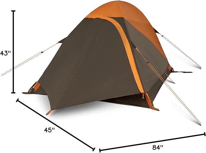 Kelty Grand Mesa 2P or 4P Backpacking Tent – 3 Season Camping Thru Hiking Shelter Aluminum Pole Frame Single Door + Vestibule 2024 Model