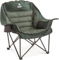 Guide Gear Oversized Extra Large Padded Camping Chair Portable Folding Large Camp Lounge Beach Chairs for Outdoor Adults Men and Women Heavy-Duty 400 Pound Capacity with Cup Holder Green