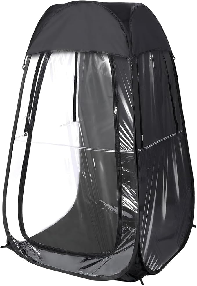 Weather Pod 1 Person Sports Pop Up Pod Tent with Transparent Windows Protection Cold Wind and Rain for Outdoor Sports Fishing Camping