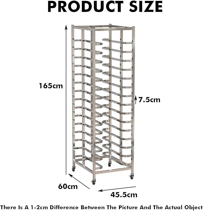 Quick Rack for Baking Pans15-Tier Heavy Duty Bread Pan Rack with Wheels - Commercial Stainless Steel Baking Speed Rack for Bakeries Restaurants and Catering Needs