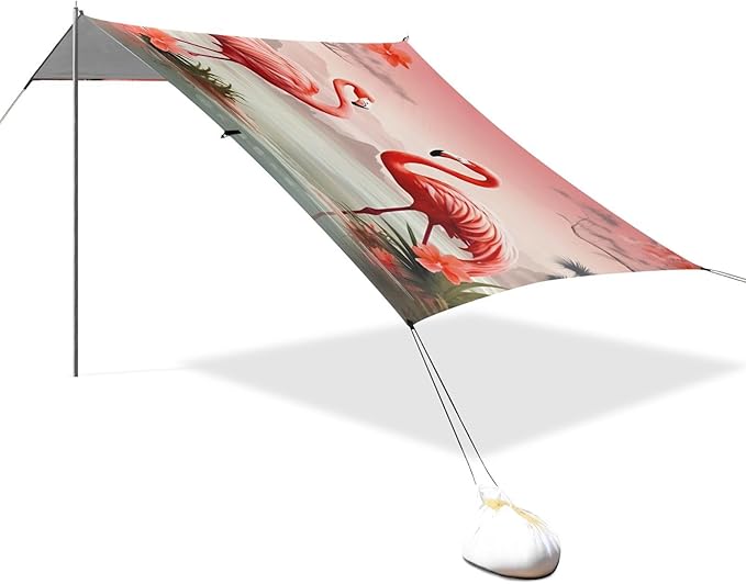 FlamingoCamping Sun Shelters 9.2 x 10.5 FT Beach Canopy Tent Sun Shade with Carrying Bag for Camping Trips Fishing Backyard Fun or Picnics 21340683