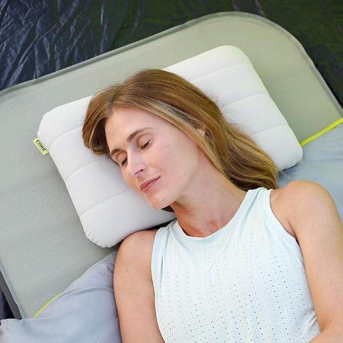 CORE Camping Pillow with Removable Cover | Lightweight Compact and Comfortable | Adjustable Support for Back Side and Stomach Sleepers | Ideal for Travel Hiking and Outdoor Adventures