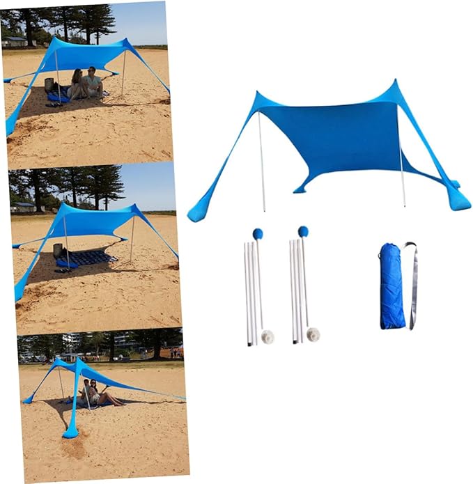 HANABASS Outdoor Beach Canopy Tent Multi Functional Sunshade for Camping Fishing and Outdoor Activities Blue Easy Setup Compact Storage for Family Relaxation