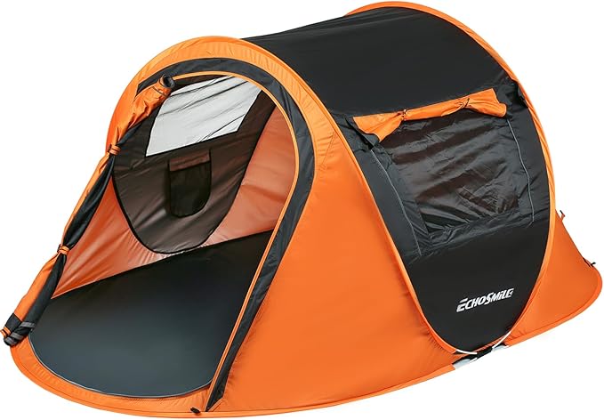 EchoSmile Instant Pop Up Camping Tent 2/4/6 Person Easy Setup Tent Water Resistant Dome Portable with Carry Bag