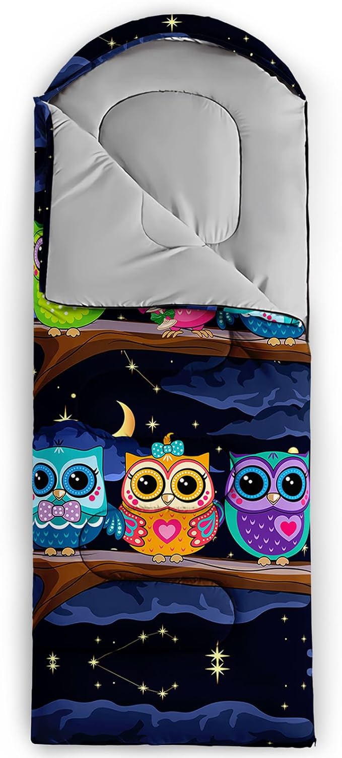 AILONEN Cute Frog Green Camping Sleeping BagLightweight &amp Waterproof3 Season Warm &amp Cool WeatherTravel Portable Compression with Compact Carrying Bag for Kids Girls Adults
