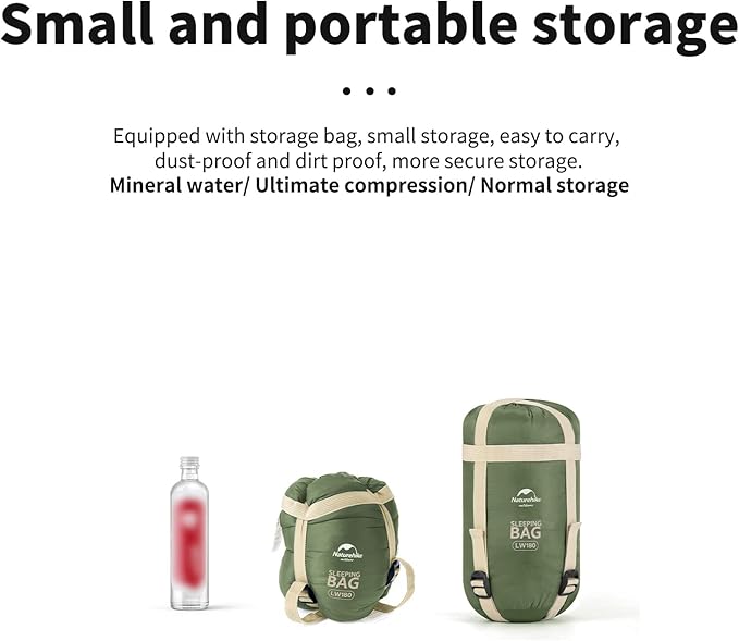 Naturehike Lightweight Compact Sleeping Bag 59℉/32℉ Envelope Ultralight Backpacking Sleeping Bag Portable Waterproof with Compression Sack for Cold&ampWarm Camping Traveling Hiking