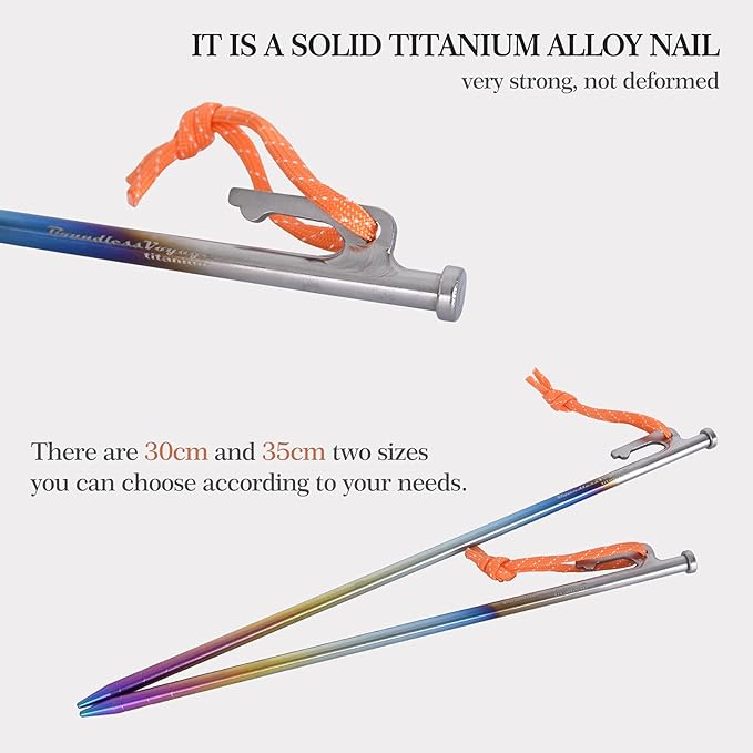 Boundless Voyage 6pcs/lot Titanium Alloy Tent Pegs Outdoor Camping Awning Tent Stakes Lightweight Hiking Climbing Tent Nail 24cm/30cm/35cm