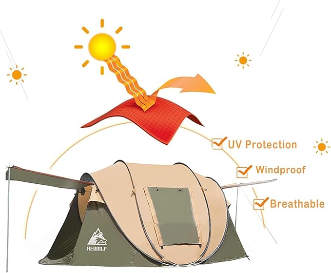 Pop Up Camping Tent 2/4 Person Instant Family Tents Easy Setup Automatic Tent for Camping Hiking &amp Traveling