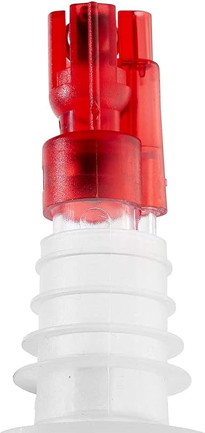 TrueCraftware- 1 oz Measured Liquor Pourer with Red Tail &amp No Collar Acrylonitrile Set of 12- Cocktail Shot Dispenser Liquor Bottle Pourers Alcohol Liquor Pourers Bar Bartender Accessories