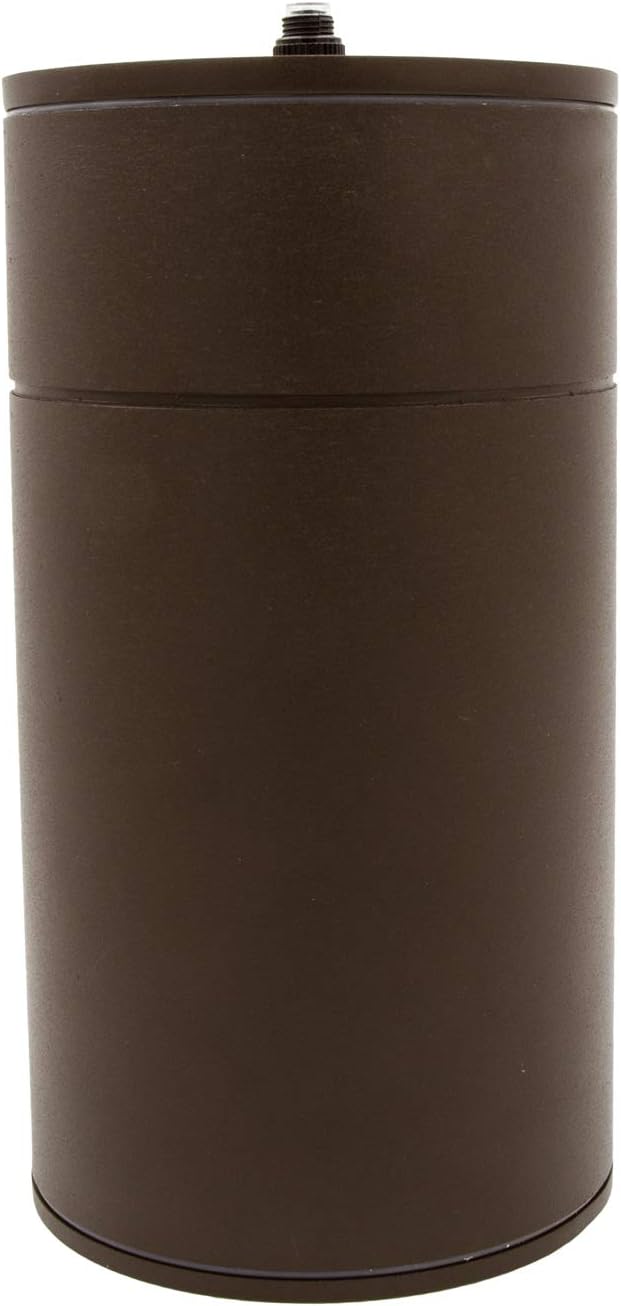 Maxxima Cylinder LED Outdoor Wall Light Modern Wall Wash 12 Watt 840 Lumens 3000K Warm White Sconce Dusk to Dawn Sensor Brown