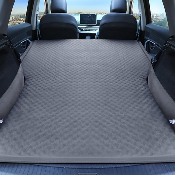 Car Air Mattress for MG 5 SW EV/MG 4 EH32 MG5 SW/MG4 Foldable Thickening Quick Rebound Self-Driving Camping Travel Trunk MattressGrey-Without Pillow
