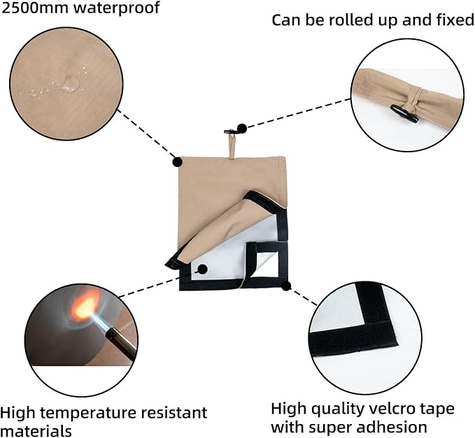 Stove Jack Kit for Tent Stove Jack with Rain Flap 2.7/3.9 /DIY Fire Resistant Hole High Temperature Resistance for Canvas Tent Bell Tent Camping