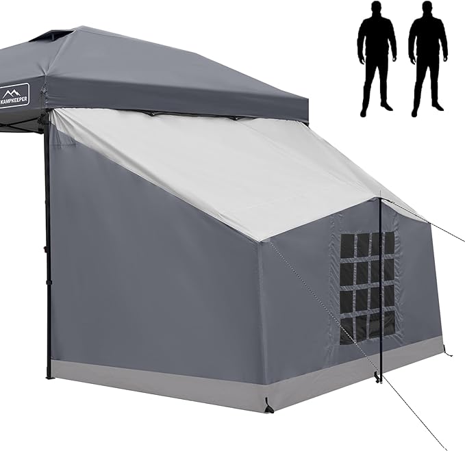 KAMPKEEPER 2 Person Canopy Side Tent Camping Tent for 10x10 Canopies Easy Up Cube Tents Gazebo Room with Mesh Window for Camping Storage Events(Canopy Not Included)