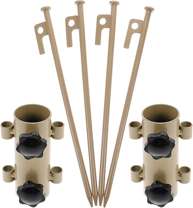 Didiseaon 6pcs Adjustable Canopy Stakes and Tent Pole Fixers with 30cm Metal Stakes Kit for Camping Tent Accessories Outdoor Shelter Anchor Set for Hiking Lawn Beach and Camping Use