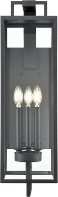 ML Lighting | Lamont Collection | 280003-TBK | 3 Light Outdoor Wall Sconce in Textured Black Finish with Clear Glass Shade | Perfect for Walkways Porches Backyards Patios and Driveways