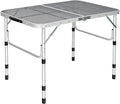 GYMAX Aluminum Folding Camping Table Adjustable Grill Table Portable Metal Grill Stand for BBQ Camping Outdoor Cooking