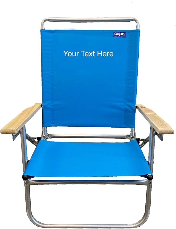 COPA Personalized Imprinted Mid Height 3 Position Beach Chair (Pacific Blue)