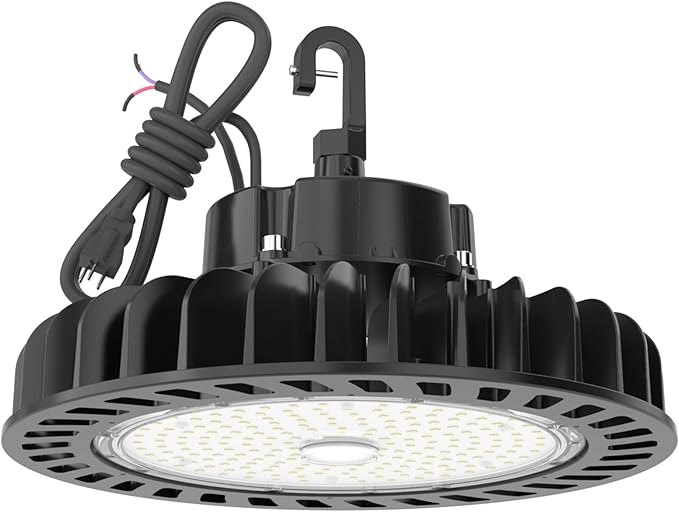 HYPERLITE UFO Led High Bay Light 150W 21750lm 5000K 1-10V Dimmable High Bay Led Lights UL Listed US Hook 5' Cable Led High Bay Lights Alternative to 650W MH/HPS for Gym Factory Warehouse